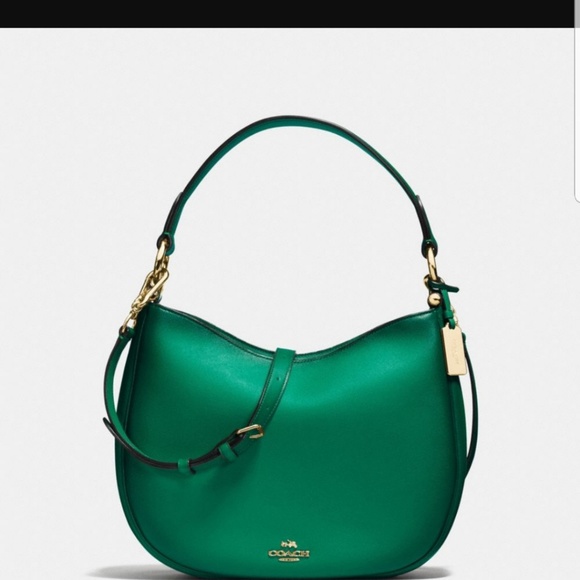 Coach Handbags - Coach Mae crossbody hobo bag NWT green/gold